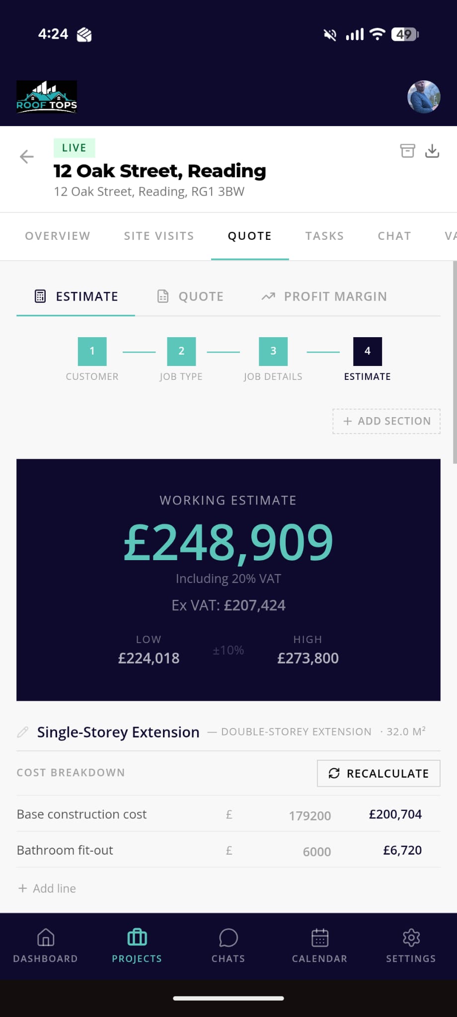 On the record — BuildHub app screenshot